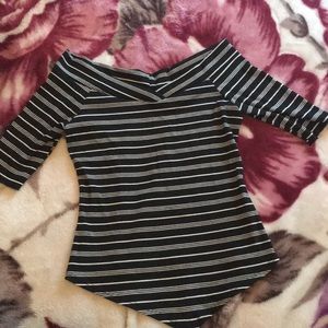 Charlotte Russe mid sleeve stripe top